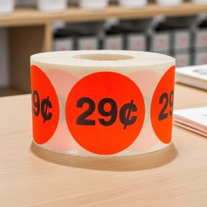 29 Cents Label Stickers Round Red with black print – 500/roll