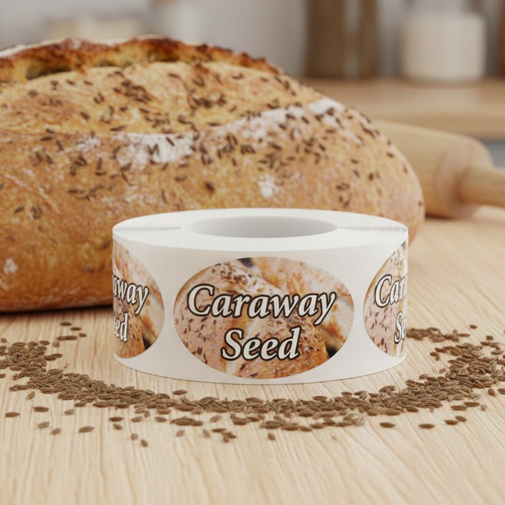 Caraway Label Bakery Flavor Stickers – 500/roll - Image 2