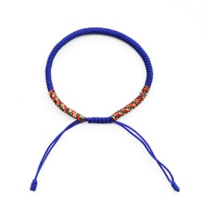 Textile bracelet blue with coloured ends