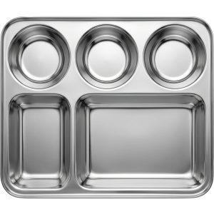 Rectangular Stainless Steel Thali Plate 33.50 cm x 26 cm