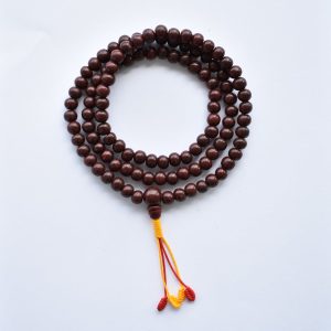 Mala necklace Brown-Red Wood 108 beads 8 mm